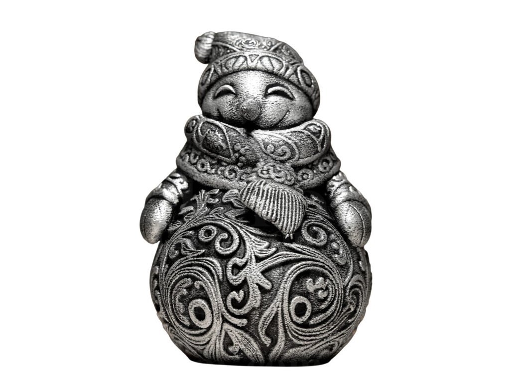 Snowman Ornamental Figure, Sculpture Statuette, Decorative Figurine 15cm tall