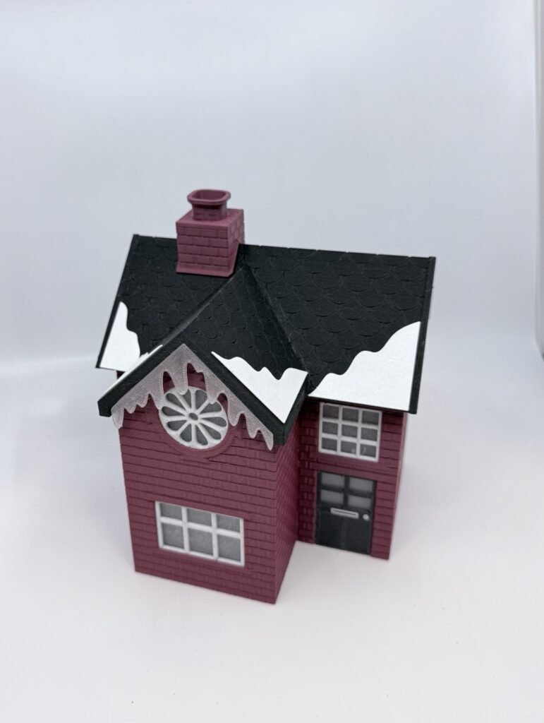 3D Printed Christmas House With Smoking Chimney Humidifier Aromatherapy 15cm
