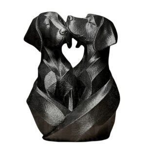 Two Labradors in Love, Sculpture Statuette, Decorative Figurine 15cm tall