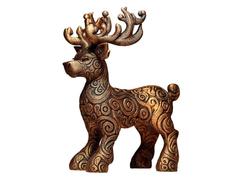 Reindeer Ornamental Figurine, Sculpture Statuette, Decorative Figurine 15cm tall