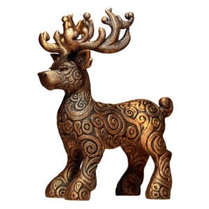 Reindeer Ornamental Figurine, Sculpture Statuette, Decorative Figurine 15cm tall