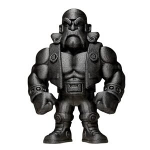 3d Printed Decorative Cartoon-Style Wrestling Figure Hulk Hogan Statuette, 12 cm, Black Matte Finish