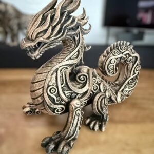 Hand-Painted, dragon Sculpture Statuette, Decorative Figurine 3d printed 15cm