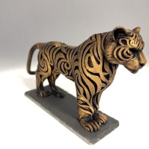 Tiger on slate, Hand-Painted, Sculpture Statuette, Decorative Figurine 120x220mm