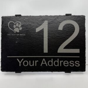 Handmade Slate House Sign: Custom Door Number Plaque, Rustic Farmhouse Design 15cm x20cm