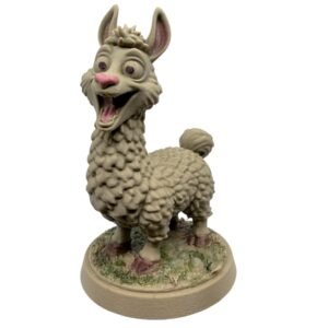 Handmade 3D Printed Llama Figurine Ornament 13cm PLA
