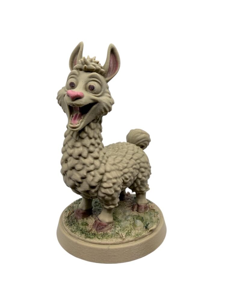 Handmade 3D Printed Llama Figurine Ornament 13cm PLA