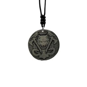 Handmade Slate Odin's companions Pendant Unisex and black adjustable Necklace