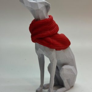 Whippet Head Tilt Dog Figurine 3D Printed Marble Effect Statue Ornament Gift