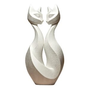 Two cats, Sculpture Statuette, Decorative Figurine 15cm tall
