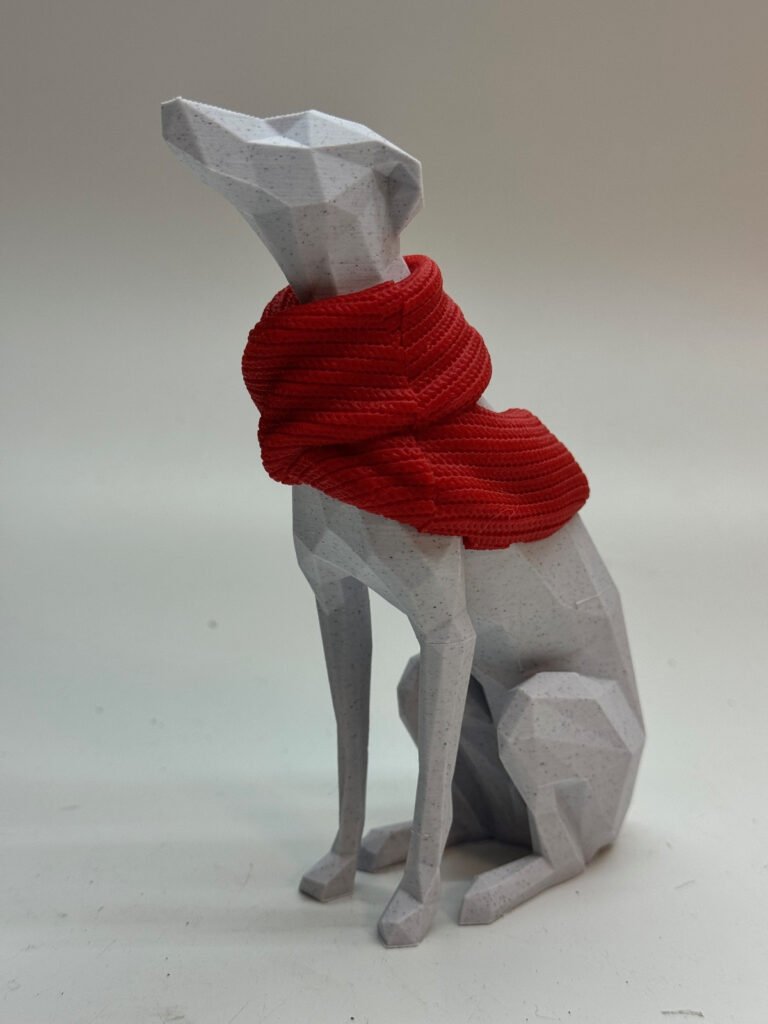 Whippet Head Tilt Dog Figurine 3D Printed Marble Effect Statue Ornament Gift