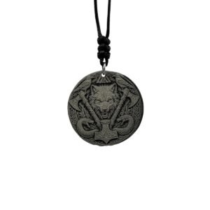 Handmade Welsh Slate Odin Ravens Pendant Necklace Viking Norse Pagan 28mm