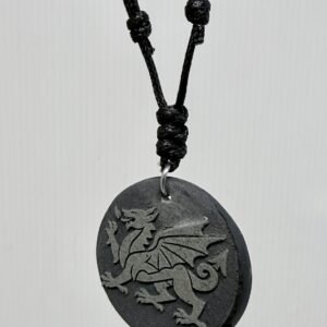 Handmade Welsh Slate Welsh Dragon Pendant Necklace Celtic Wales Gift 28mm 34mm